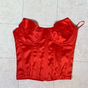 red corset top